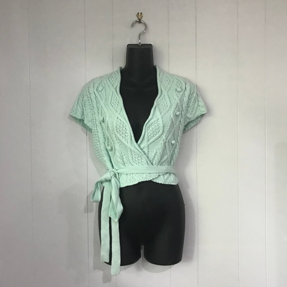 NWT FREE PEOPLE Short Sleeve Wrap Sweater - Picture 2 of 6